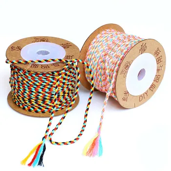 

20M* 2mm Four Color Cotton Braided Rope DIY Bracelet Craft Gift Wrapping Decorative Tassel Thread Twisted Cord Rope String Strap