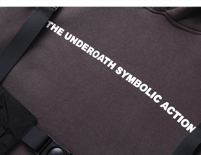 Aelfric Hip Hop Fake Two Pieces Letter Printed Women Hooded Sweatshirts Harajuku Casual Cotton Pullover Streetwear Hoodies