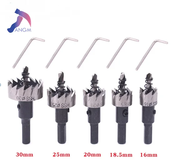 

5pc16-30mm Stainless Steel Hole Opener Set High Speed Steel Sheet Iron Reaming Drill Bit Stainless Steel Hole Opener