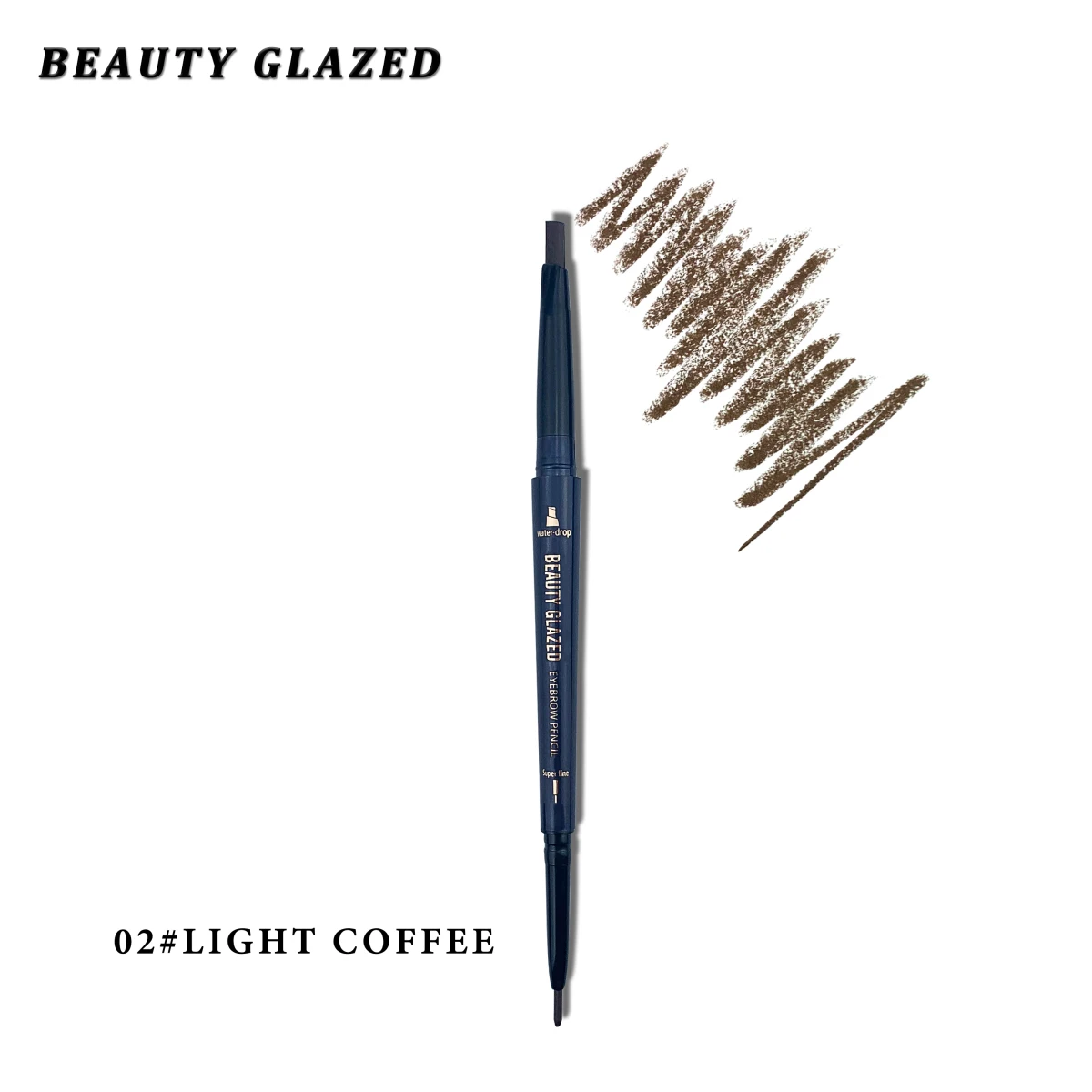 Красивый глазурованный карандаш для бровей, 4 цвета, с двойной головкой, стойкий, не цветущий, водонепроницаемый, черный, коричневый, карандаш для бровей, макияж TSLM1 - Цвет: 02 LIGHT COFFEE