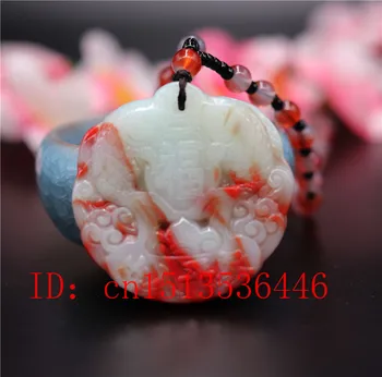 

Chinese Red White Jade fish Pendant Necklace Jewellery Hand-Carved Relax Healing Women Man Luck Gifts Amulet Free Rope P23