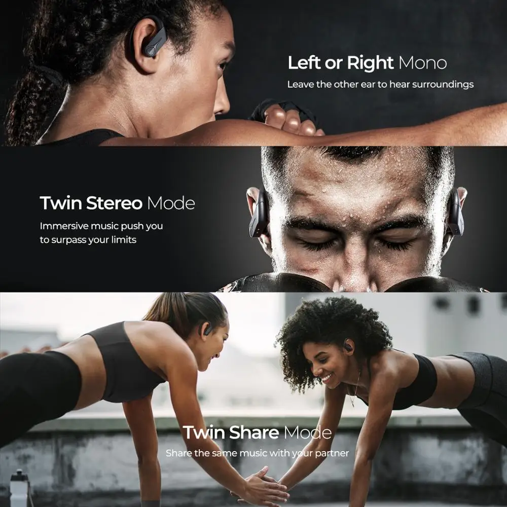 Mpow Flame Solo Bluetooth 5.0 TWS Wireless Earbuds IPX7 Waterproof Touch Control Sports Earphones with ENC Noice Reduction Mic