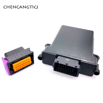 

1 set 24 pin way plastic automotive ecu pcb enclosure box case with mating male and female fci connectors