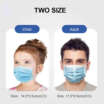 

10PCS In Stock Kids Adults Disposable Protective Mask to Prevention Germs Masks 3 Layer Dustproof Mask Safety Masks