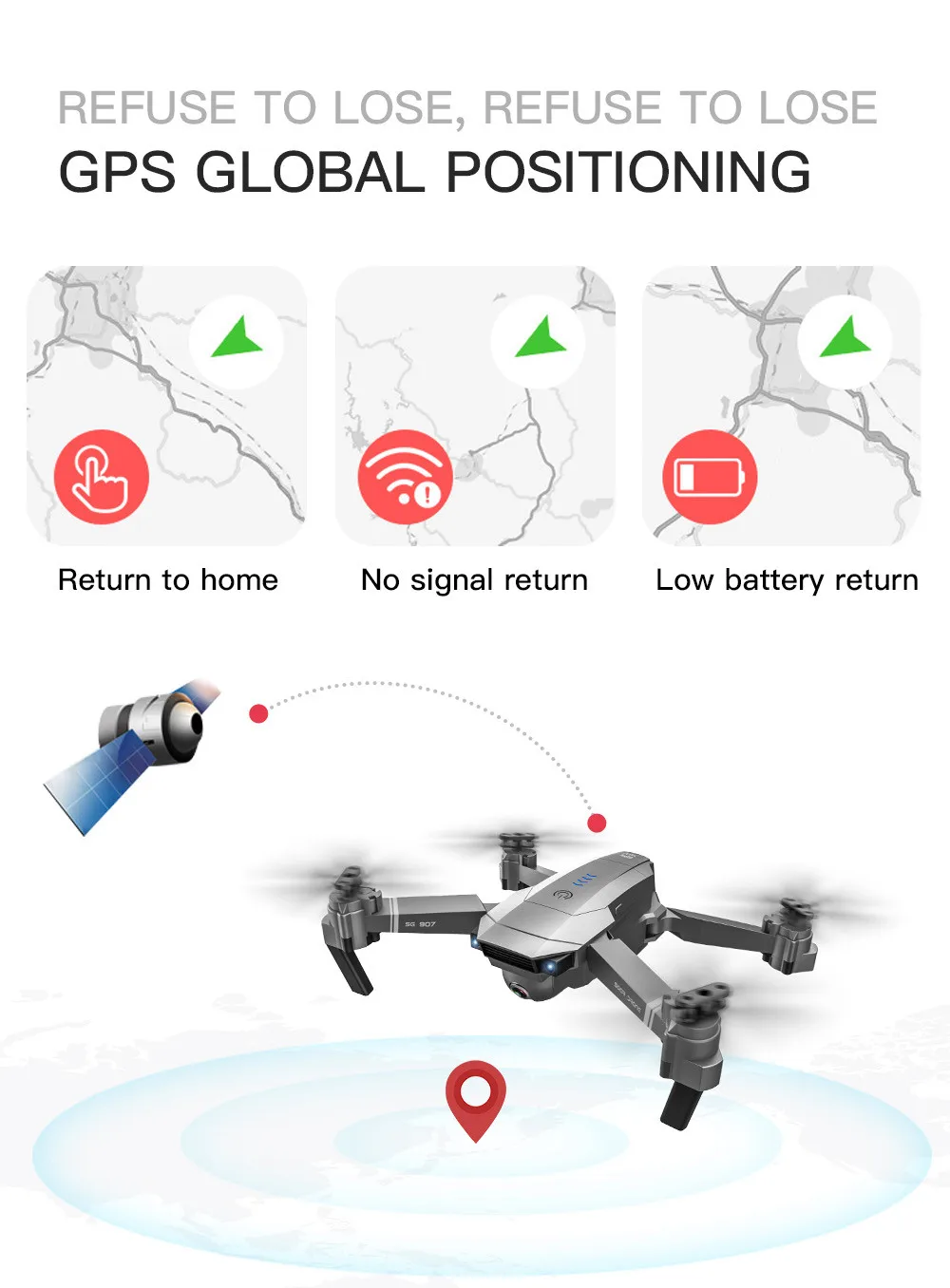 SG907 Дрон x pro 2,4G селфи wifi FPV с камерой 4K HD бесщеточный Квадрокоптер складной 18 минут время полета RC Квадрокоптер gps