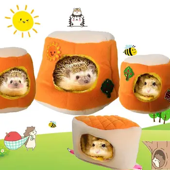

Tree Stump Bread House Hamster Parrot Hedgehog Warm Nest Hanging Hammock Pet Bed Soft Nest For Small Medium Dog House For Cat