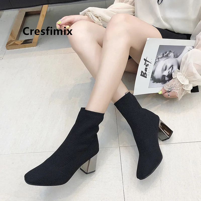 

Cresfimix Frauen Stiefel women classic black comfortable boots lady high heel brown boots female cool winter street boots b7021