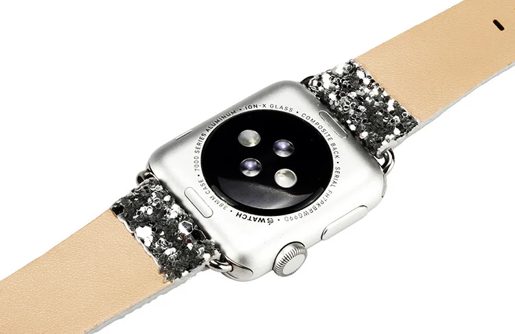 Высокое качество кожаный ремешок для наручных часов для Apple watch серии 1/2/3/4 блесток Watch 38/40/42/44 мм с наручных часов iwatch, флэш-звезда ремешок на запястье