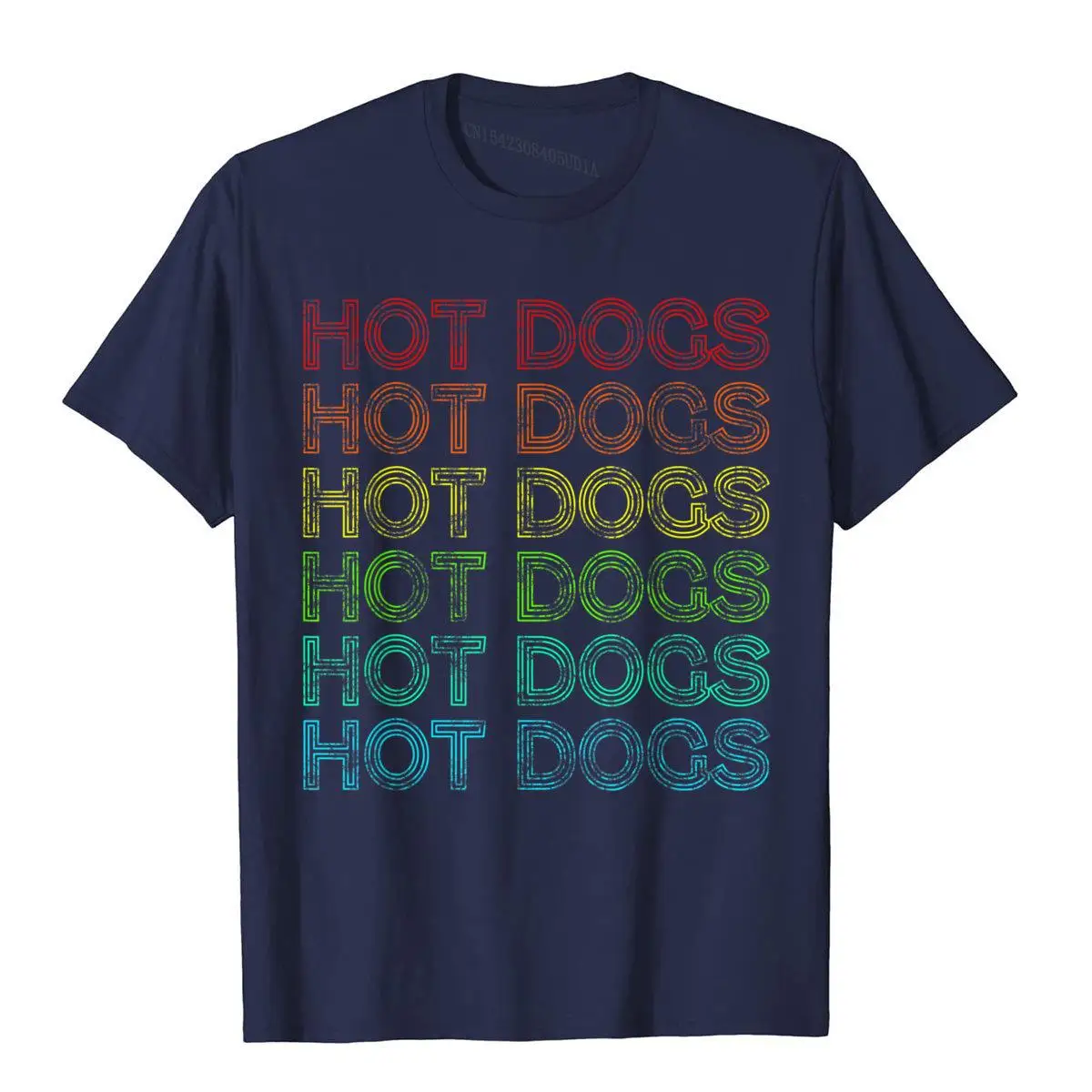 Retro Funny Hot Dog T-Shirt Vintage Food Theme Party Shirt T-Shirt__B8820navy