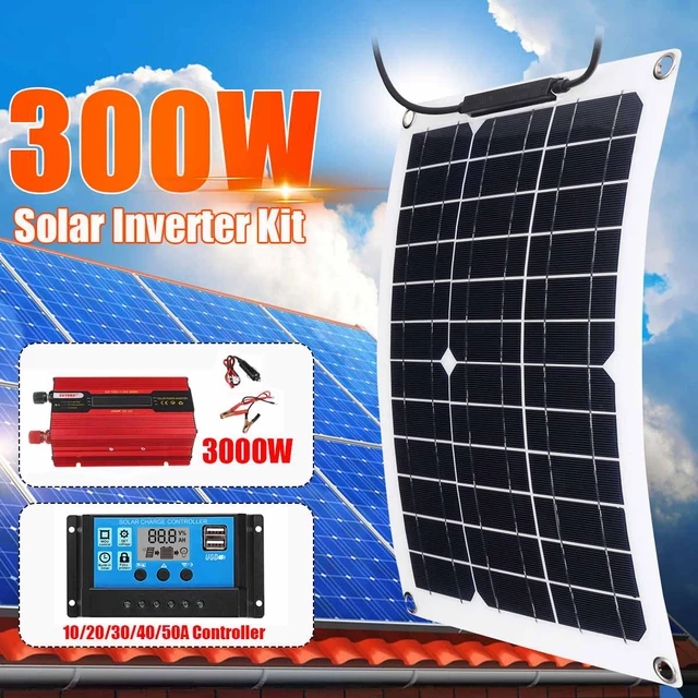 2023 Panneau solaire 12V, Kit de panneaux solaires 300W, Kit de