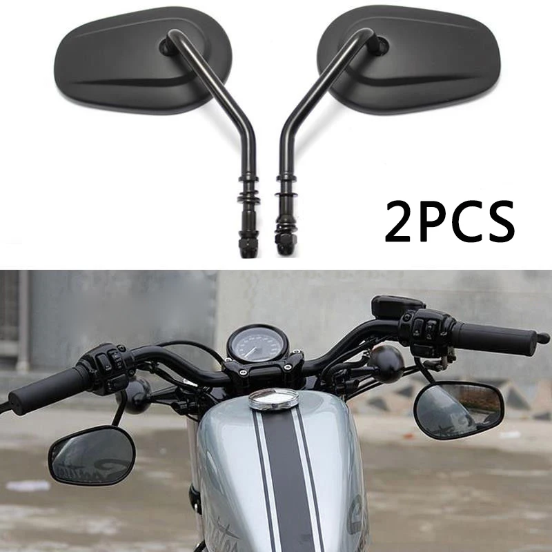 2 шт черные боковые зеркала заднего вида для Harley Sportster Softail Touring Dyna модель