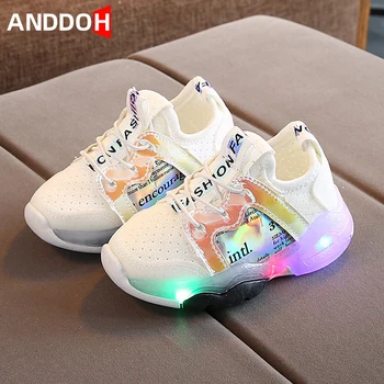

Size 21-30 Baby Led Light Up Shoes Luminous Sneakers for Boy Girls Breathable Lightweight Sneakers Children Glowing Casual Shoes