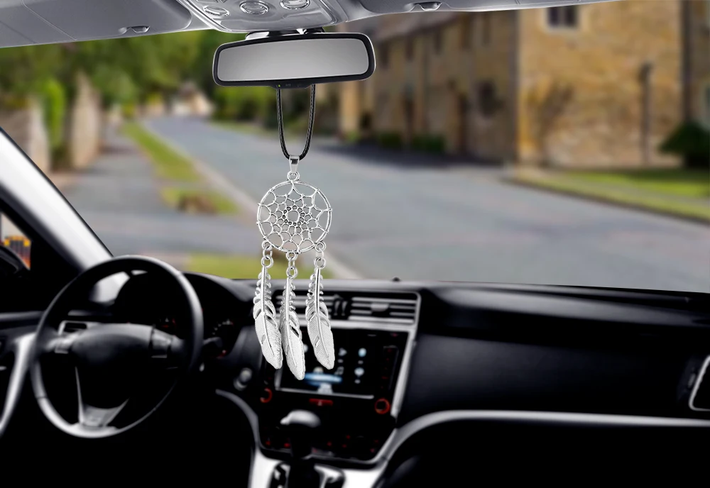 Dream Catcher Car Accessory Interior For Girls Car Mirror Hanging Pendant In Auto Ethnic Home Decor Lucky Car Ornaments Styling
