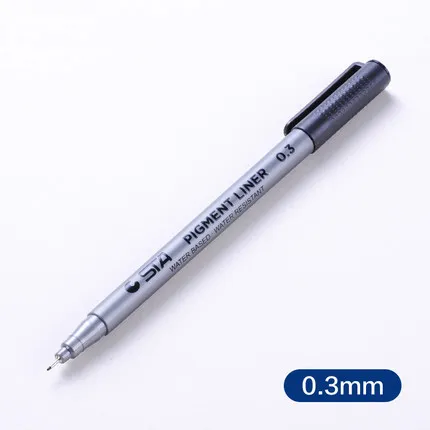 0.3 Манга лайнер Pigma Micron спиртовые Чернила Кисть для рисования; ручка маркер для белой доски 0,05 0,1 0,2 0,3 0,4 0,5 6 наконечник черная ручка эскизов ручки - Цвет: 0.3
