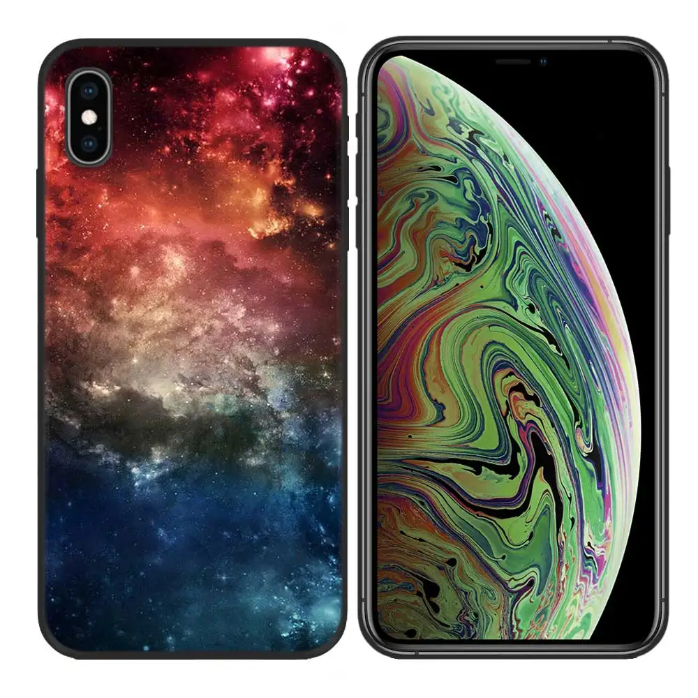Серый Силиконовый чехол из ТПУ чехол для iPhone 5 5S SE 6 6S 7 8 Plus X XR XS Max iPhone 11 11ProMax Tasche Deckt Concha Ader Milky Way M - Цвет: Серый