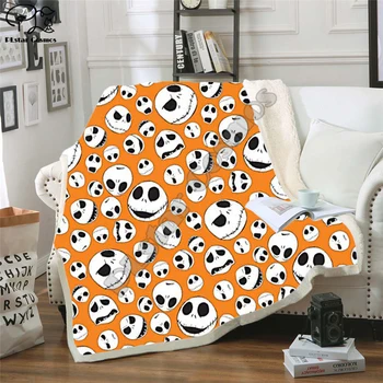 

The Nightmare Before Christmas Jack Skull Sherpa Blanket Plush Velvet Warm Sheet Cartoon Office Nap Blanket JACK-0016