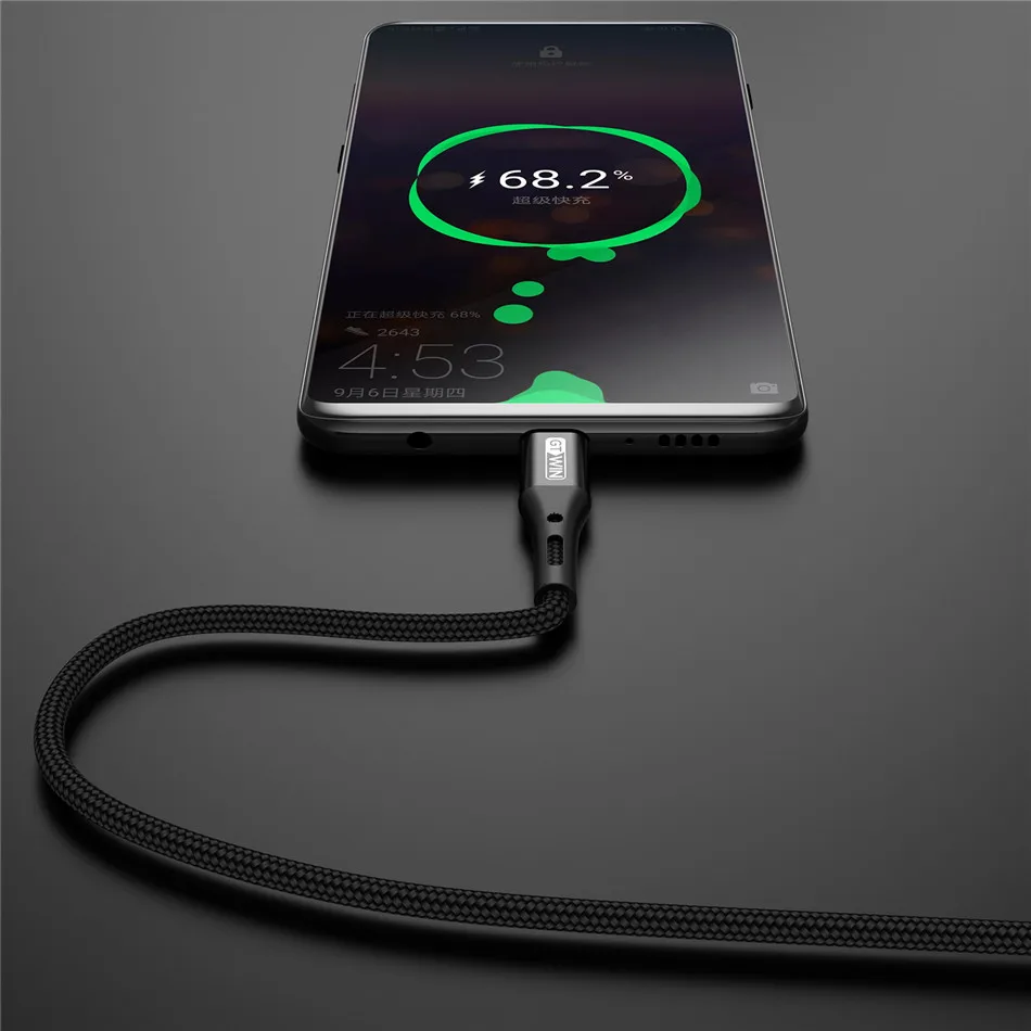 GTWIN 3A type C USB кабель быстрое зарядное устройство для samsung S10 S9 S8 мобильный телефон зарядный провод для Xiaomi mi9 Redmi note 7 Android