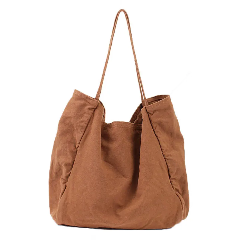 

Women Casual Shopping Tote Bags Large Capacity Eco Canvas Travel Handbags Japan Fashion Simple Reusable Market Shoulder Bag H047