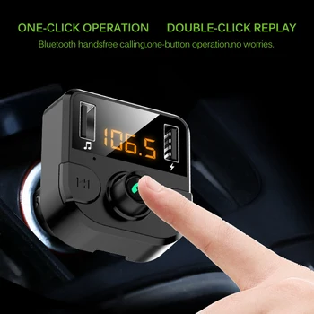 

Onever Car Fm Transmitter LCD MP3 Player Wireless Bluetooth Receiving Car Kit 4.6A fast USB Hands Free USB Charger FM Modulator