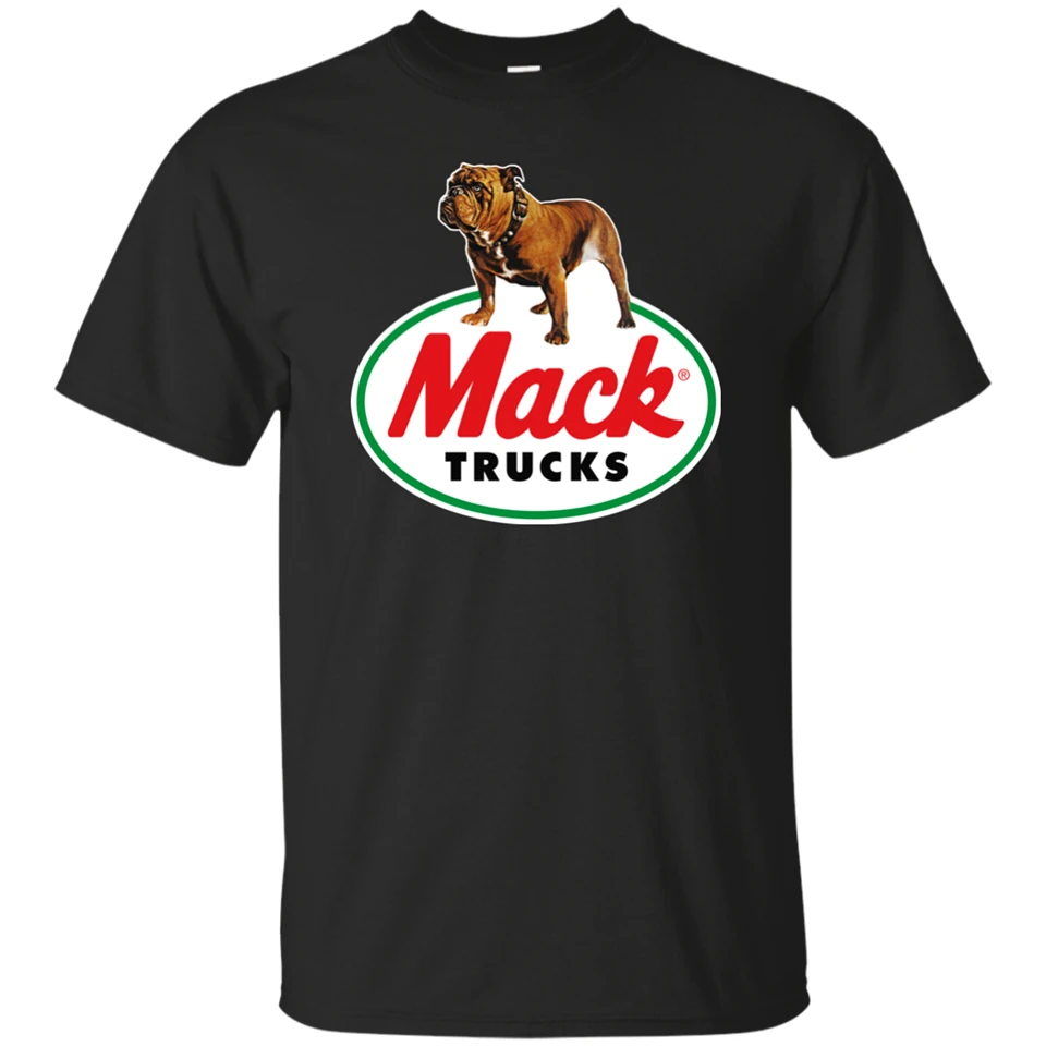 Черная футболка с логотипом Mack Trucks Bulldog США S-3Xl Спортивная | Мужская одежда