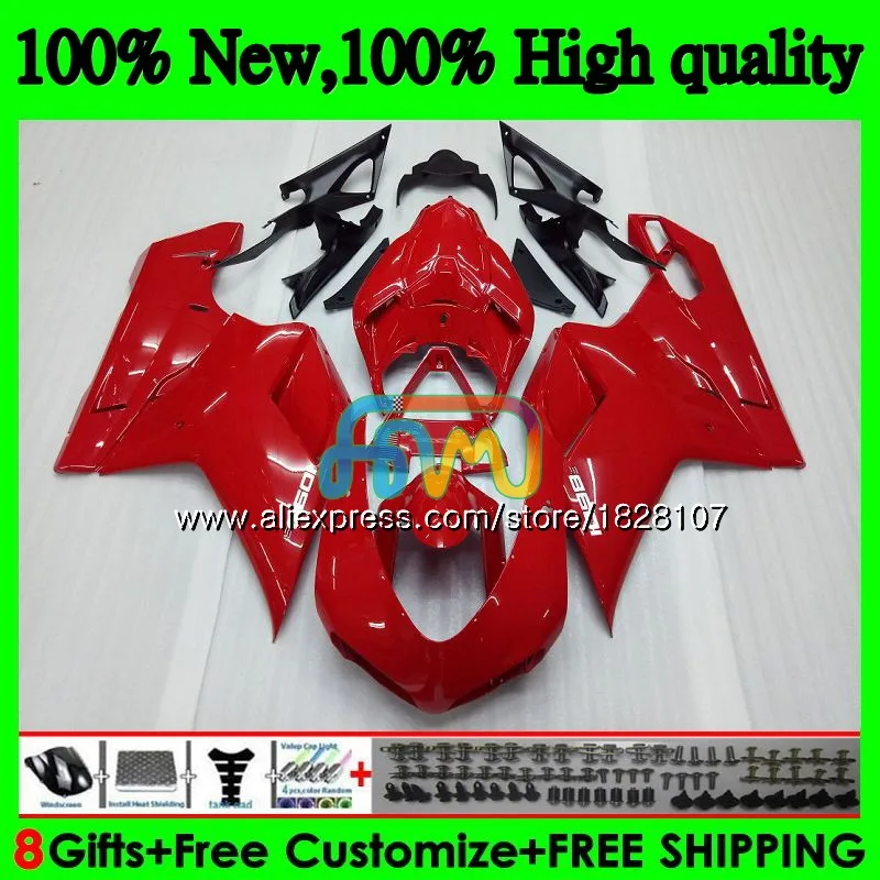 Фабрика красная 848 1098 для поездок на мотоцикле DUCATI 848R 1098R 1198 07 08 09 10 11 70BS. 1 1098S 848S R 1198S 2007 2008 2009 2010 2011 2012 обтекатель