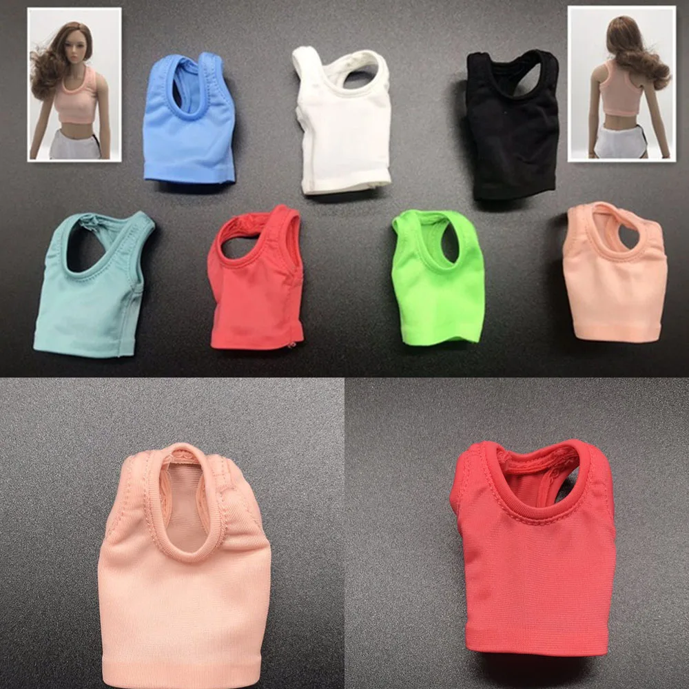 

Candy Colors 1/6 Scale Female Figure Accessory Sexy Vest Clothes Stretch Sports Vest Bottoming Model for 12'' Action Figure