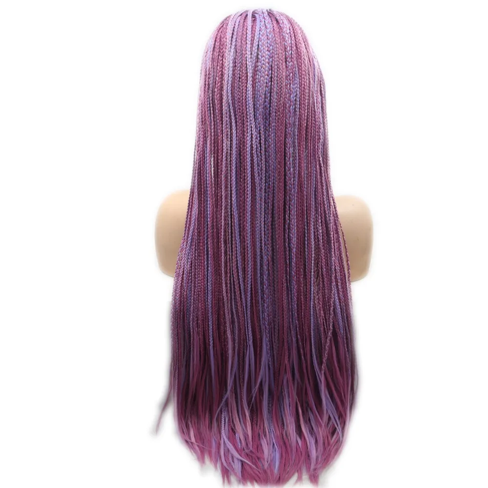 purple mixed braids synthetic wig