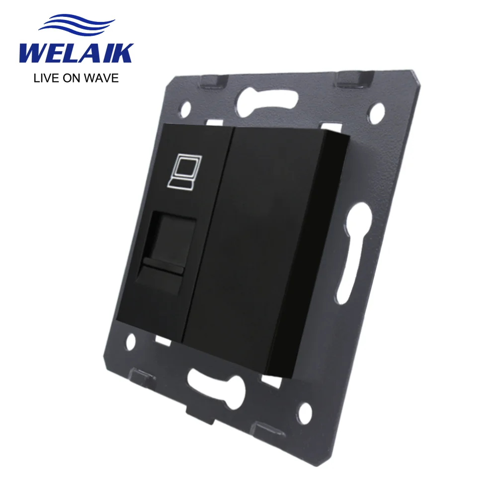 Electrical Power Socket Electrical Sockets WELAIK EU Standard Internet RJ45 CAT6 Computer Wall Socket Parts