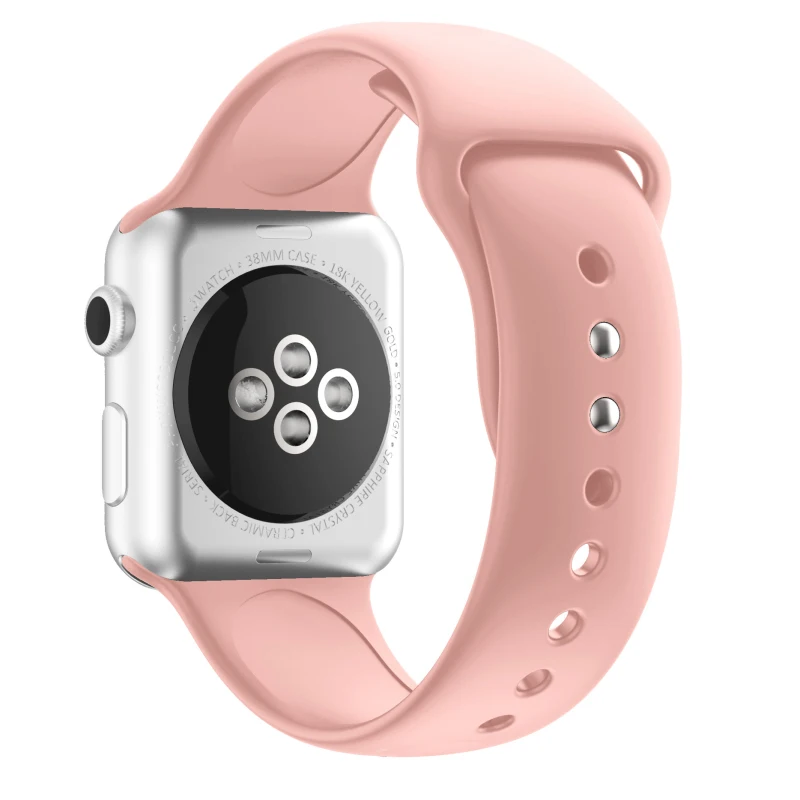 Для Apple Watch Series 4 3 2 1 ремешок для Iwatch силиконовый ремешок в стиле панк с заклепками 38 40 42 44 мм