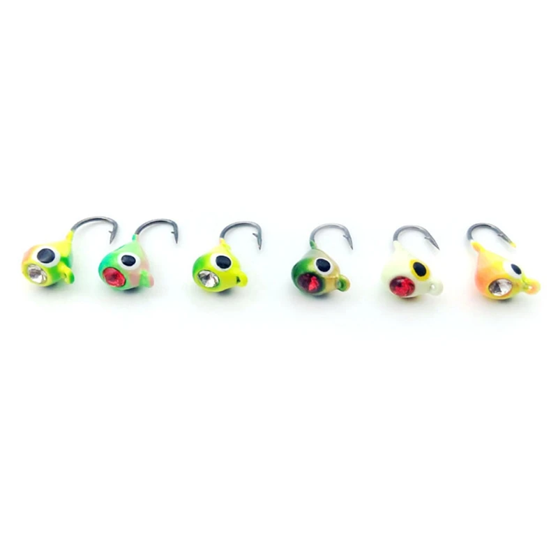 

6Pcs/Lot Winter Ice Fishing Hook Lure Mini Bait Fish 15Mm/1.1G Lead Head Hook Bait Jigging Fishing Tackle