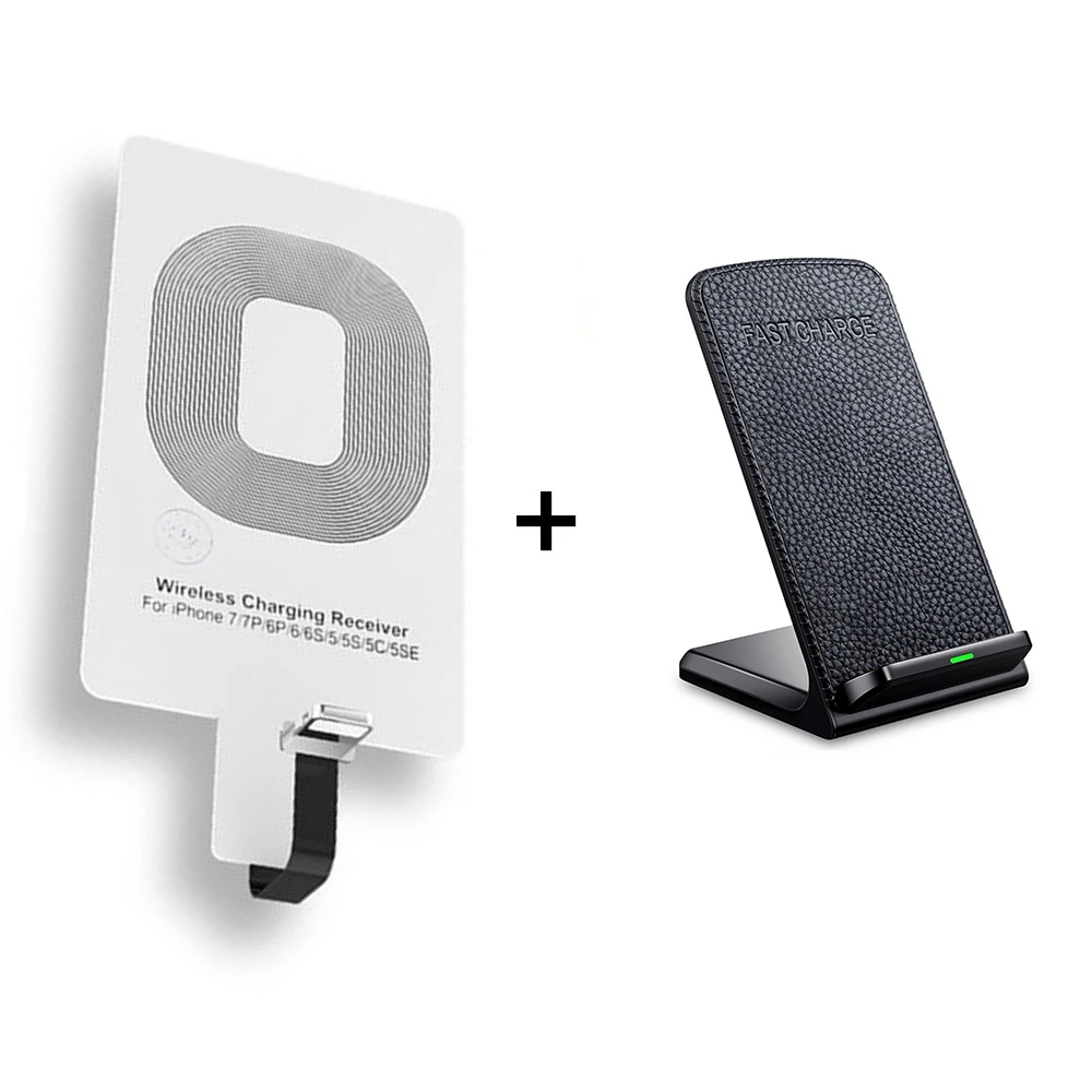 Qi Fast Wireless Charger 10W Quick Charging Holder Stand for iPhone X XS XR 8 Samsung S7 S8 S9 Huawei P30 pro Xiaomi 9 Vetical - Цвет: with iPhone receiver