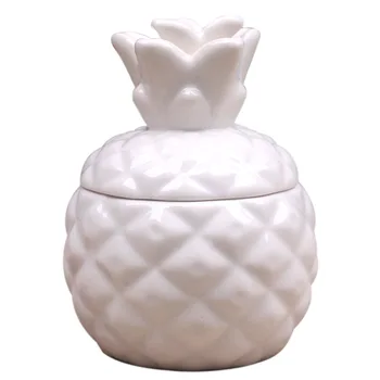 

Ceramic White Golden Pineapple Storage Box Romantic Ring Jewelry Jar Lover Gift Wedding Decorations Bottles for Home Decor