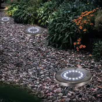 

NEW Waterproof 16 LED Solar Underground Lights Stainless Steel Outdoor Solar Buried Floor Light Outdoor Garden Path Ground Lamp