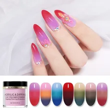 BORN PRETTY, 10 мл, 3 в 1, Термальный полимерный порошок, акриловый порошок, погружение, резьба, удлинение, Dip Nails, пудры, дизайн ногтей, сделай сам