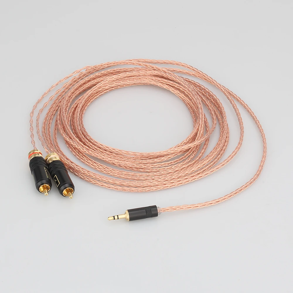 Высокое качество 2 rca к 3 5 мм hifi 1 Аудио Видео кабель с OFC Чистый медный аудио