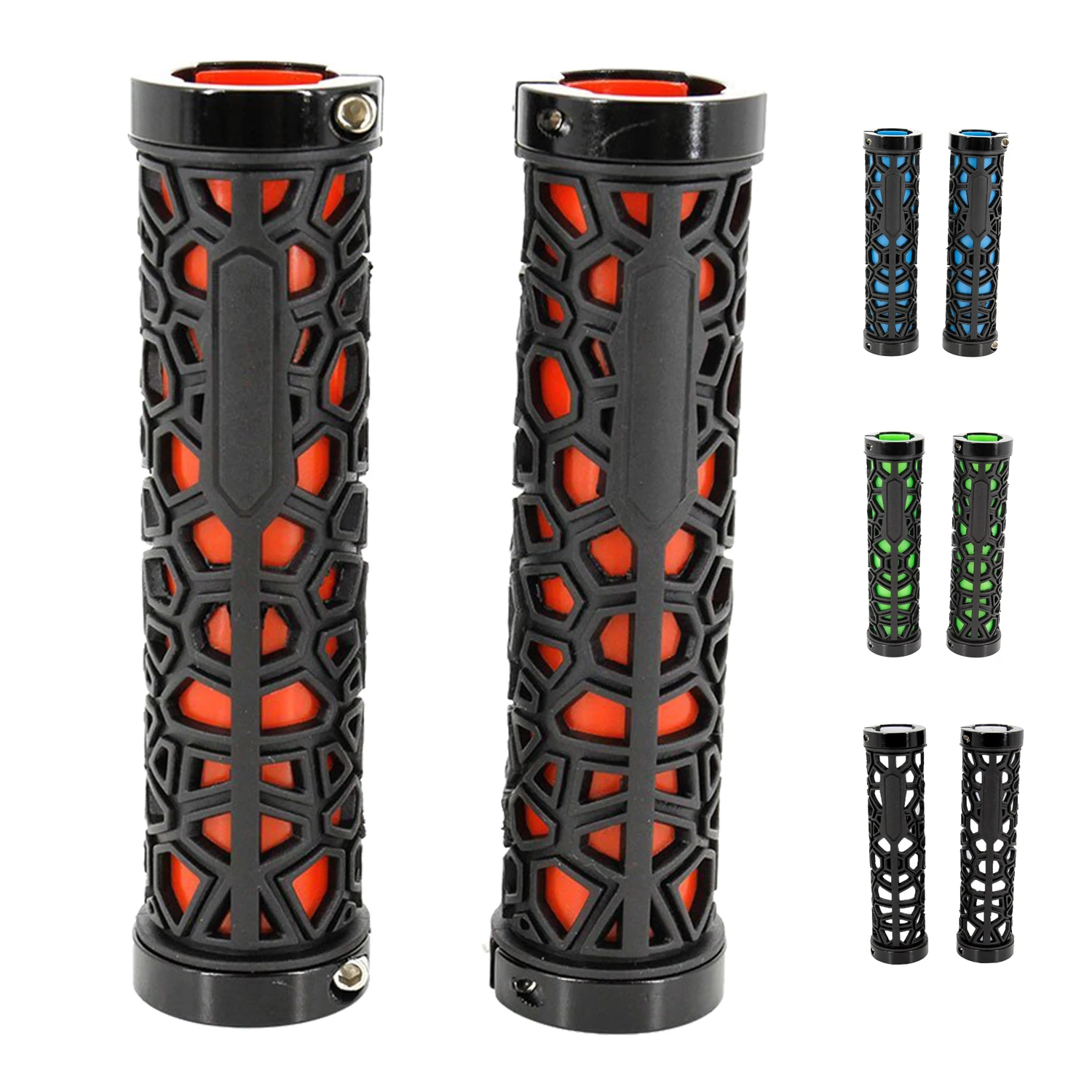 Bicycle Lock on Comfort Rubber Handle Grips Bike Handlebar Grips(Black