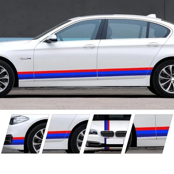 

New Tri-colour strip automobile personality drawing body sticker German Italian French decorative sticker refitted Car Sticker