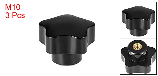 Uxcell 3 шт. звезда ручка M5/M6/M8/M10/M12/M16 диаметр Латунная вставка внутренняя резьба для механического оборудования