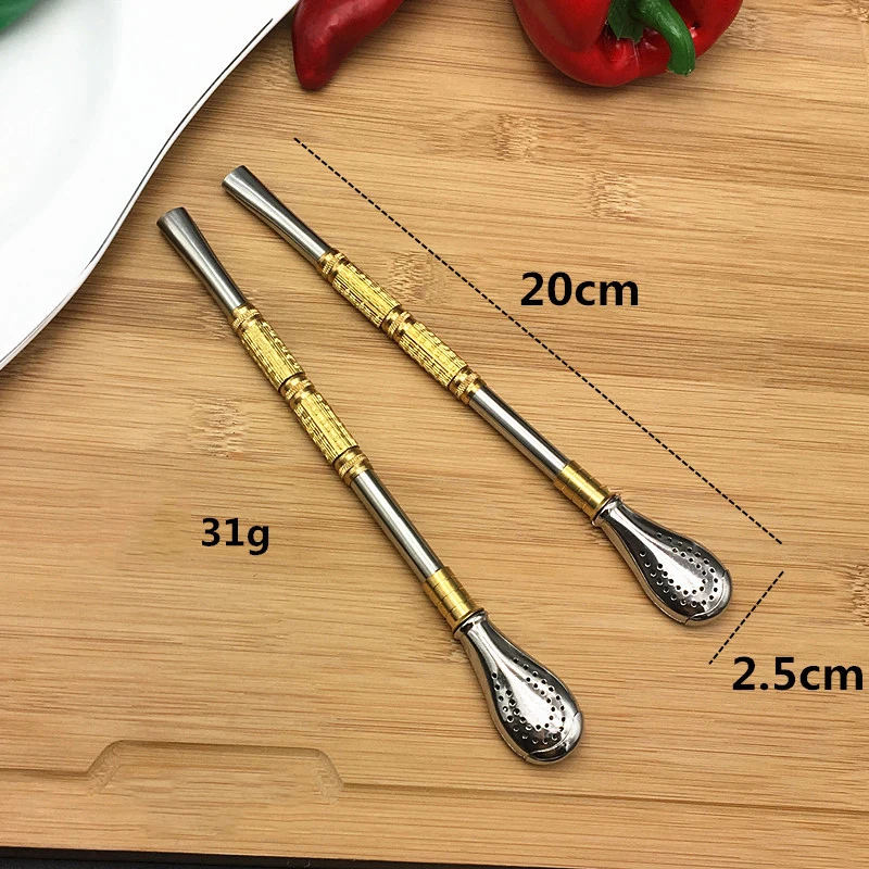 304 Stainless Steel Tea Filter Yerba Mate Tea Straws Reusable Tea Colander Tool Washable Drinking Straw Spoon Kitchen Supplies6