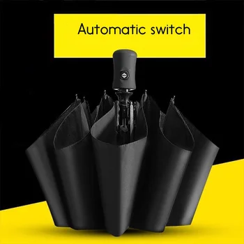 

Black Coating Strong Protective Dustproof Automatic Umbrella Folding Umbrella Anti-UV Umbrella Garden Rainy Day Outdoor