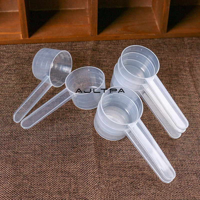 50Pcs 40/50ml Plastic Measuring Coffee Scoop With Scale Baking Utensils Milk Powder Laboratory Liquid Spoon H77048