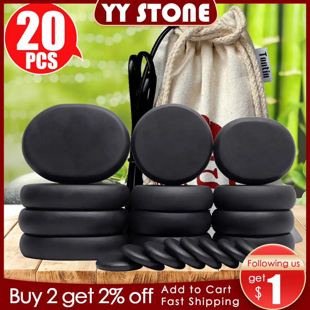 Hot Products! Tontin Hot Stone Massage Set Heater Relieve Stress SPA Solan Health Care Lava Basalt round massage tool Stones CE RoSH