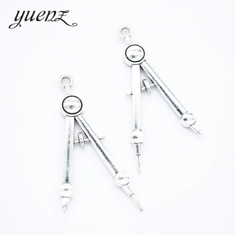 

YuenZ 5 шт старинный серебряный цвет сплав подвеска металлический циркуль ювелирные изделия ручной работы 45*24 мм J394