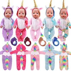 Vêtements de poupée Reborn 18 pouces, combinaison de saut, pyjama, robe faite à la main, 43cm, nouveau, vêtements de poupée, jouet pour enfants 