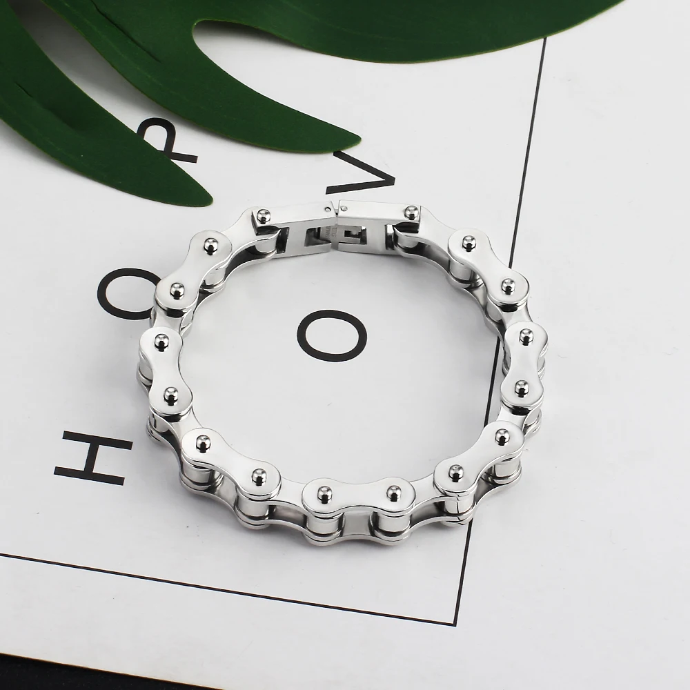 Fashion Men's Titanium Steel Bracelet Punk Chains Bangles Biker Bicycle Motorcycle Women's Jewelry Biker Bracelet stainless steel bracelet,metal bracelet
