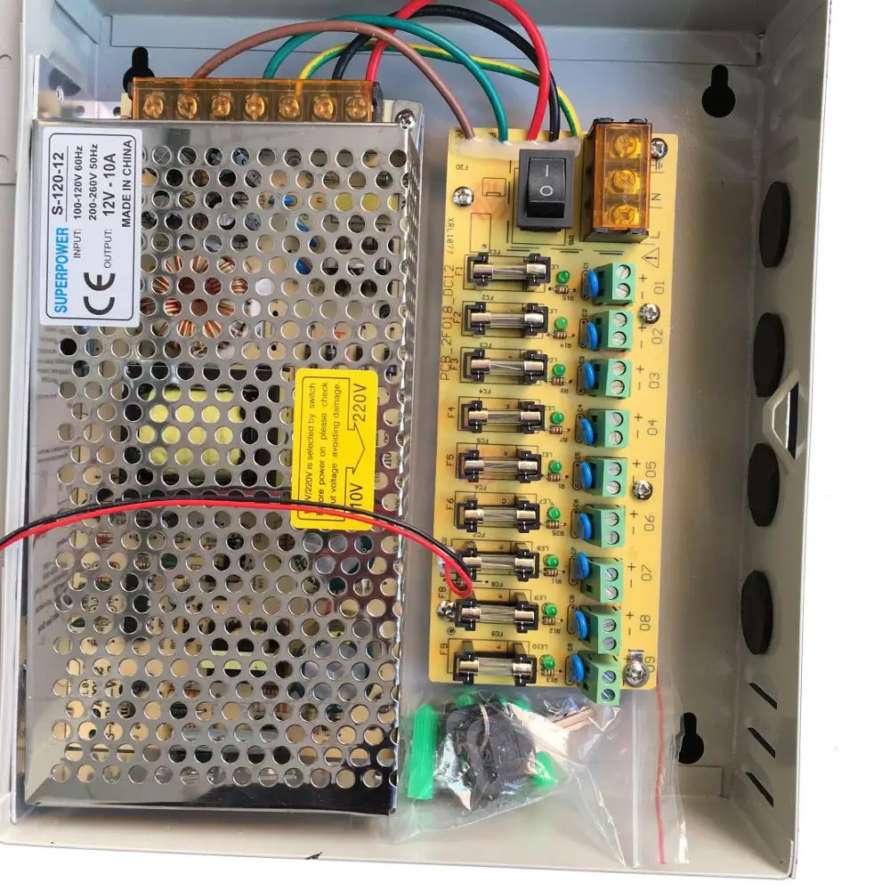 9CH AC100-240V к 12В 10А 120 Вт Светодиодный драйвер блок питания адаптер трансформатор для камеры видеонаблюдения Светодиодная лента струнный светильник