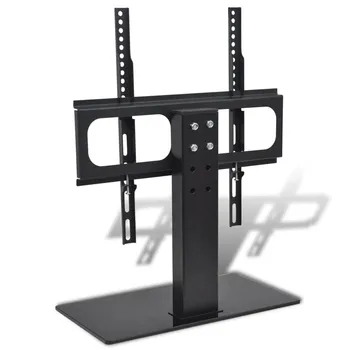 

45 kg Iron TV Bracket Rack with Glass Base Monitor Stand Holder Cabinet Stable VESA 400 x 400 mm for 23" - 55" TVs