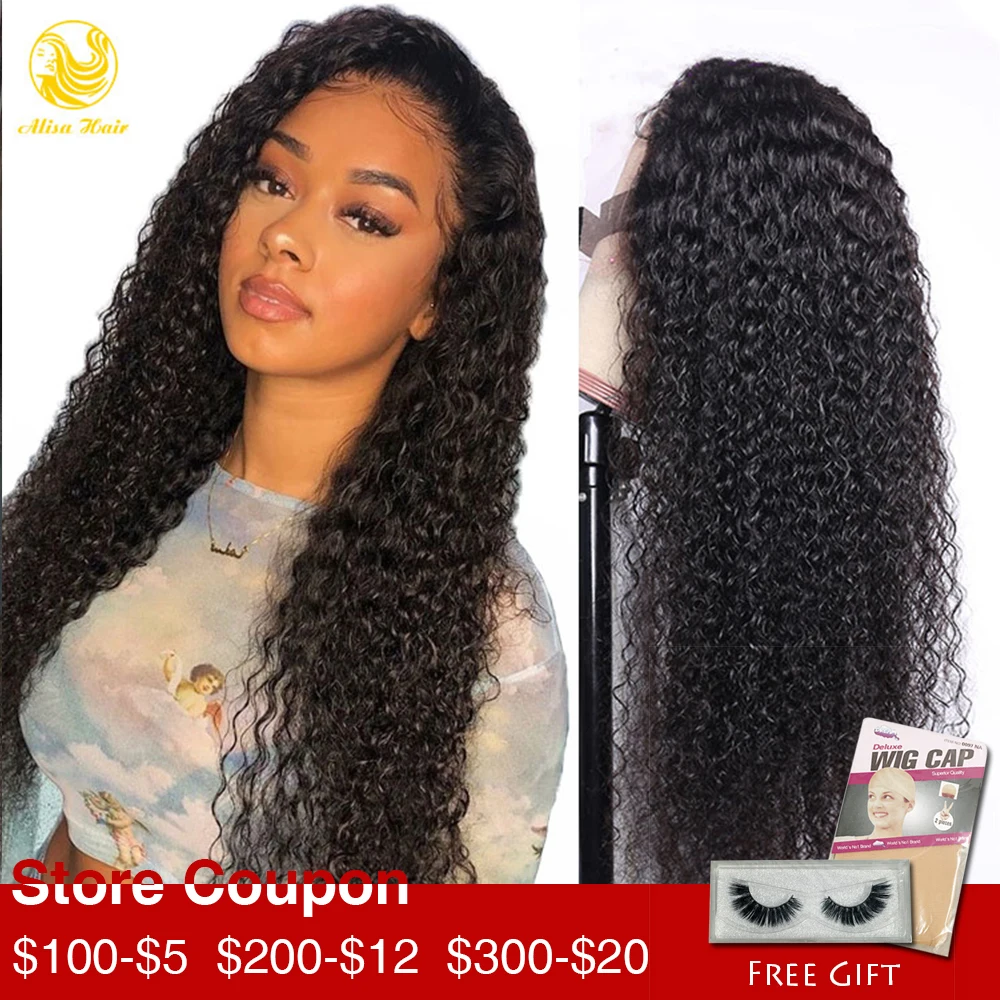 

Alisa Hair 13*6 Lace Front Jerry Curl Human Hair Wig Cuticle Aligned Virgin Brazilian Wigs for Black Women Pre Plucked