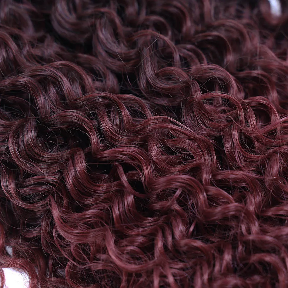 Water Wave Hair Bundles With Topper Synthetic Weaving Extensions 20" 24" 26" 5Pcs/Pack/260g Off Black Dark Brown Ombre Color