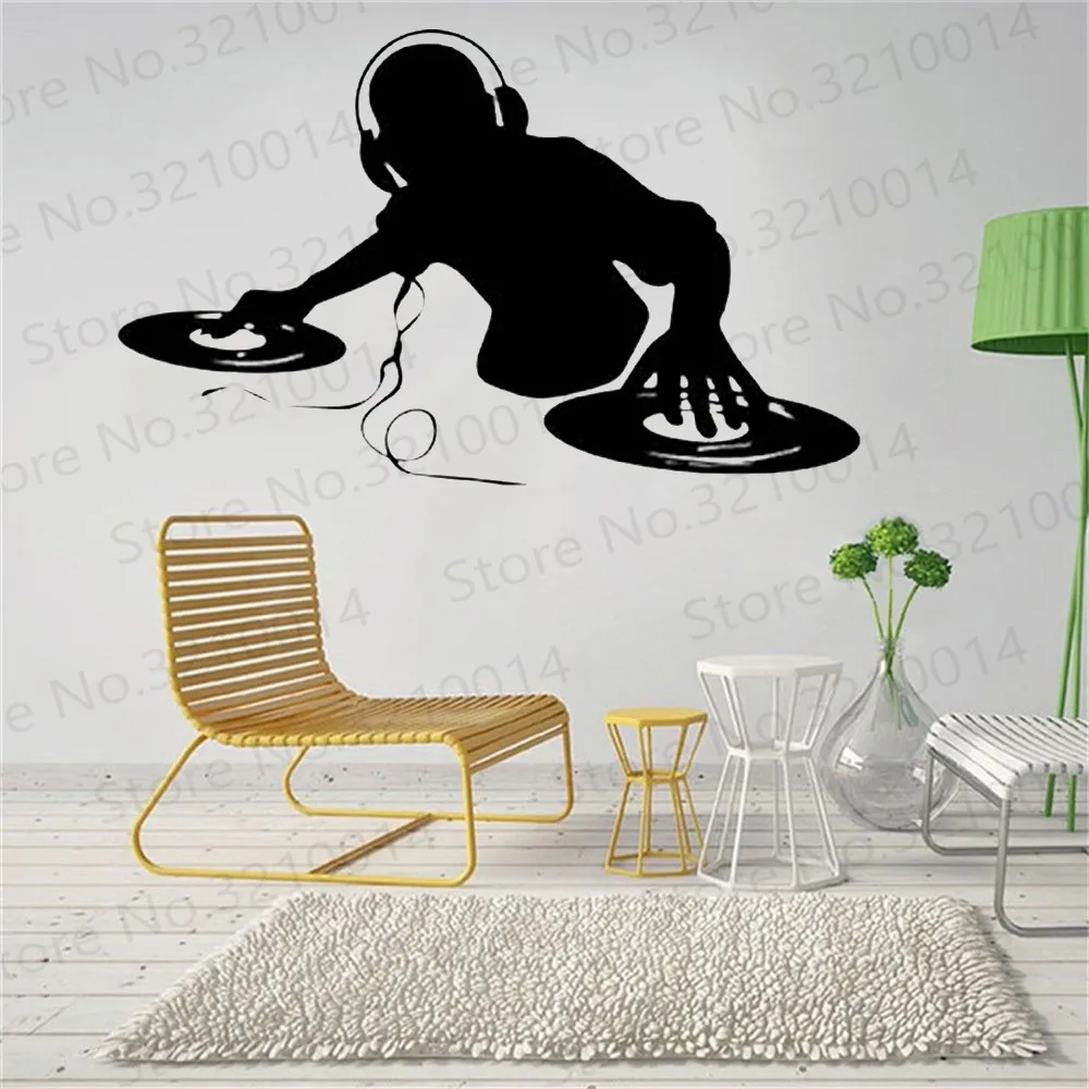 Wall Stickers Decor Decals Dj Dj Music Vinyl Wall Sticker Music
